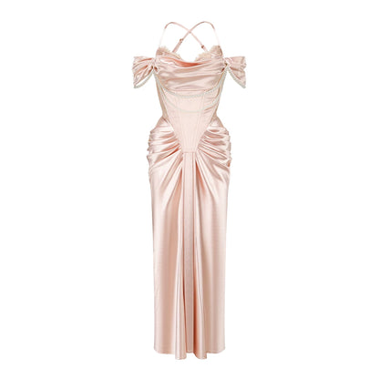 French Heiress Satin Corset Slip Dress