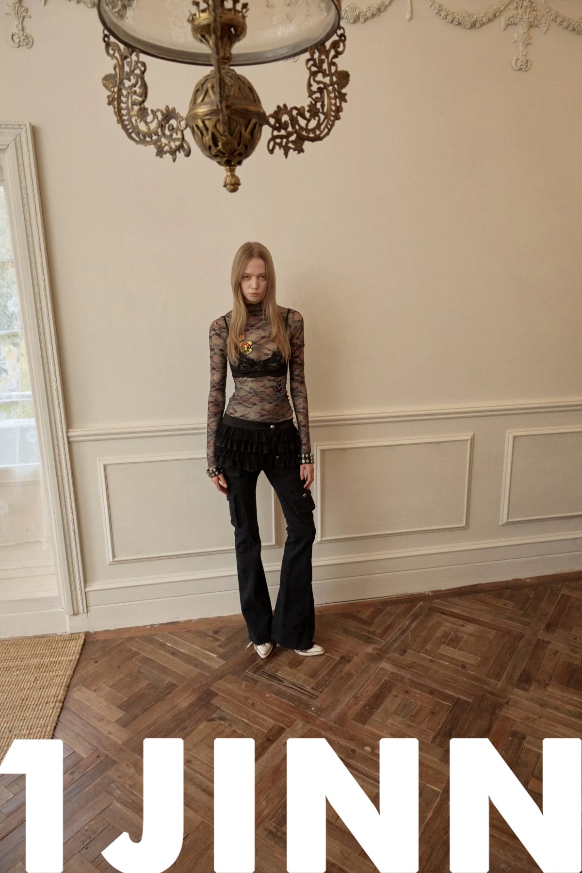 Vintage Camouflage Lace Fitted Top