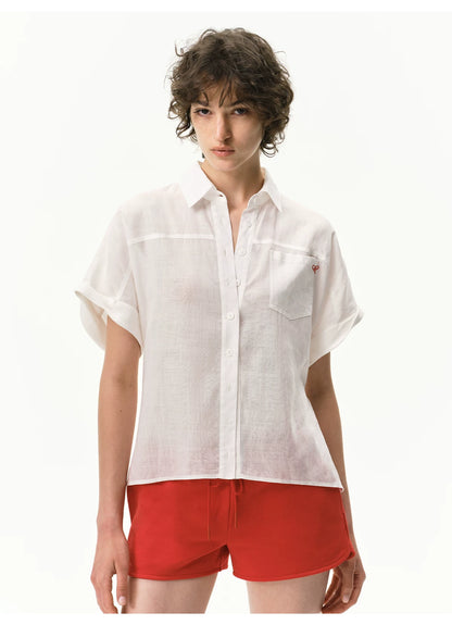 Lyocell Relaxed Batwing Sleeve Shirt