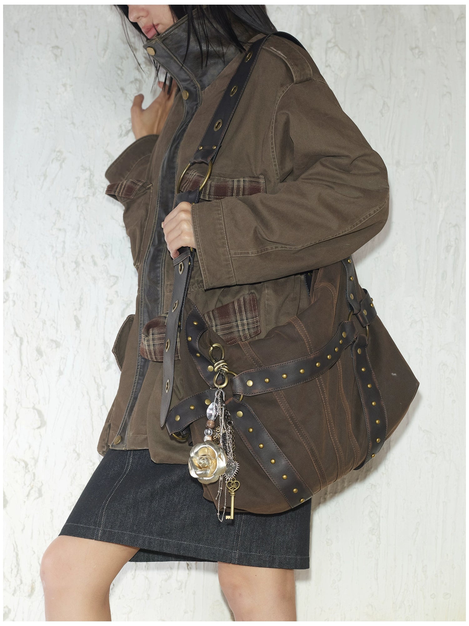 Vintage Heart &amp; Rose Chain Pendant