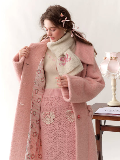 Collegiate White Mock-Neck Knit Top &amp; Skirt Set