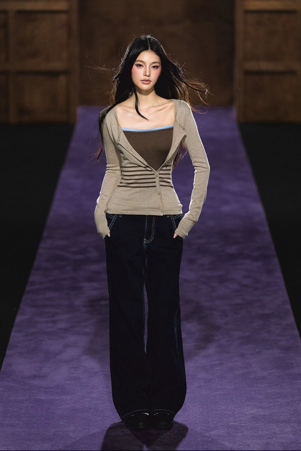 Soft Touch Two-in-One Knit Base Cardigan