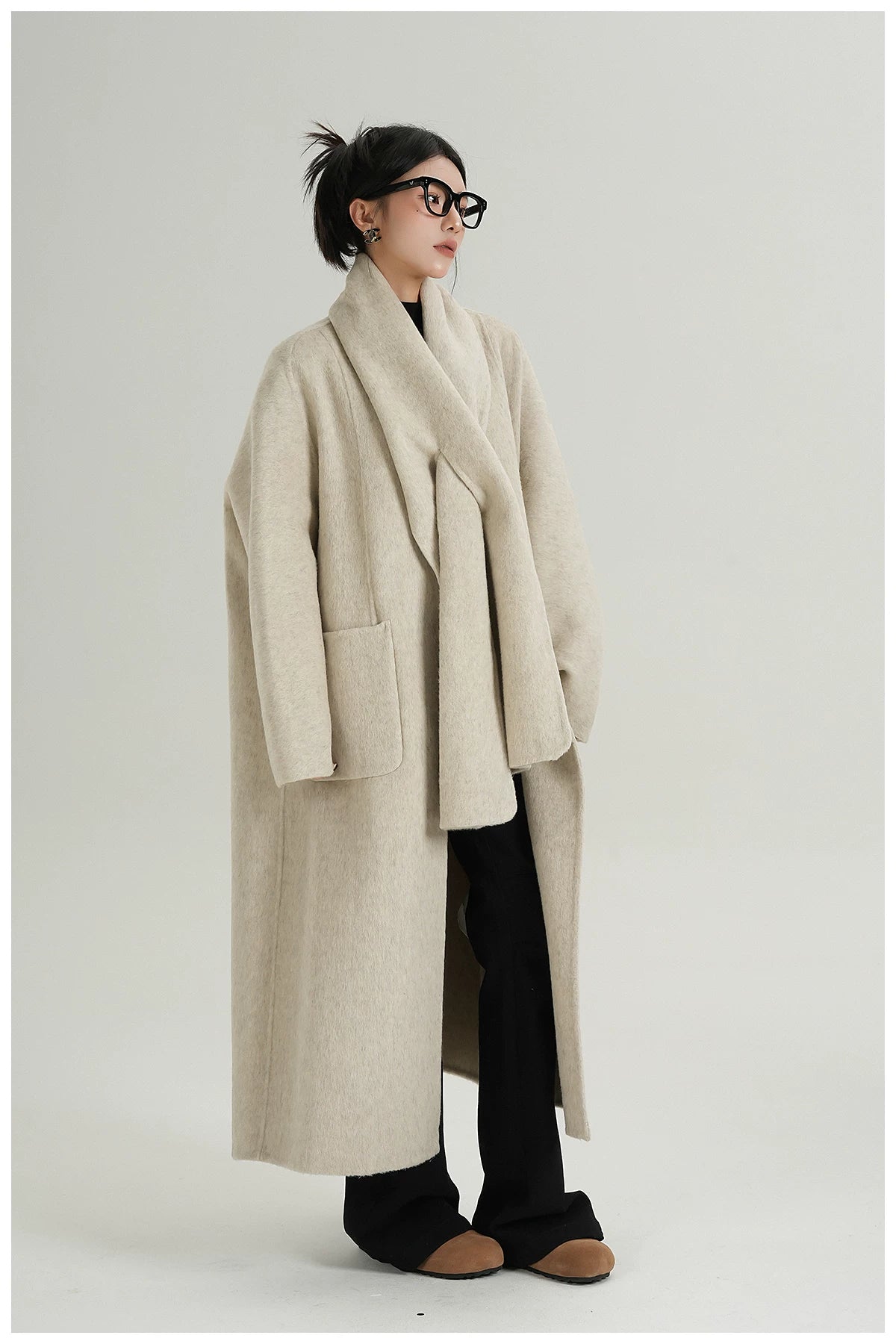 Oversized Double-Faced Wool Long Coat