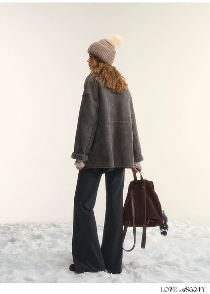 Asgony Asymmetric Layered Flare Knit Pants