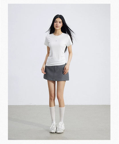 Asymmetric Layered Slim-Fit Short Sleeve T-Shirt