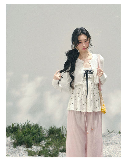 Polka Dot Brandy Lace Two-Piece Top Set