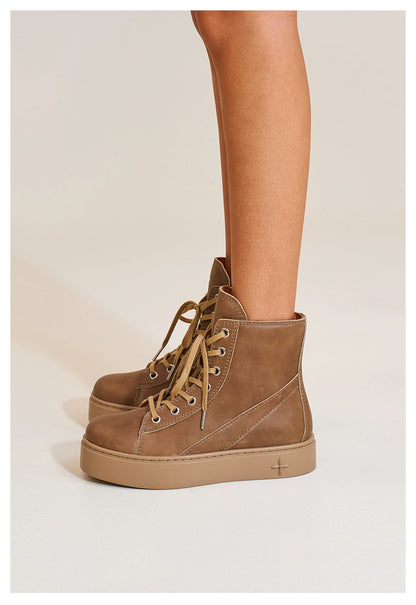 Compass Heritage Retro Leather High-Top Sneakers