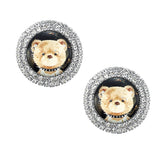 Ring Diamond Punk Bear Earrings & Ear Clips - CHINASQUAD