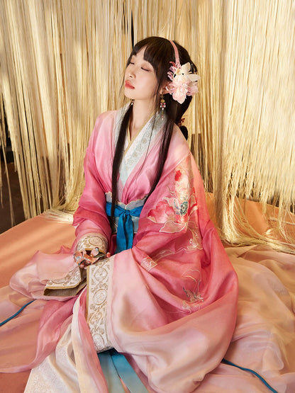 &quot;荷兮&quot; Jin Dynasty Hanfu Set - CHINASQUAD