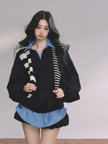 Two-Piece American Oversized Sweatshirt