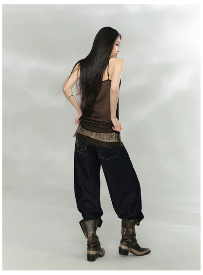 Lace-Trim V-Neck Chiffon Camisole