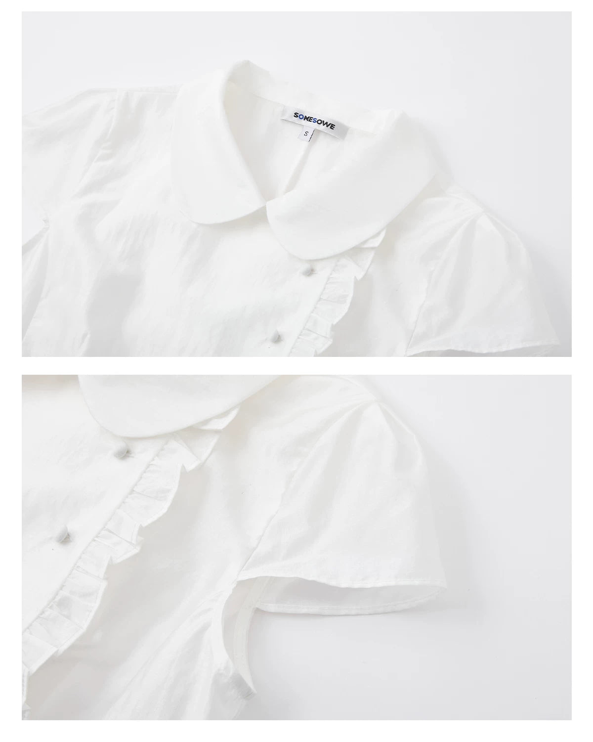 Peter Pan Collar Asymmetric Waist-Tailored Blouse