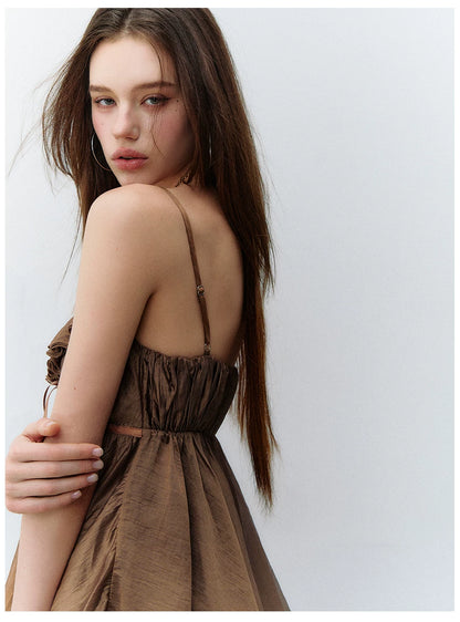 Ruffled Trim Acetate Slim-Fit Camisole