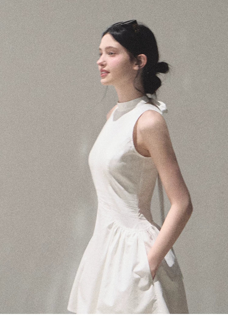 Vanilla Spring Halter Backless Dress