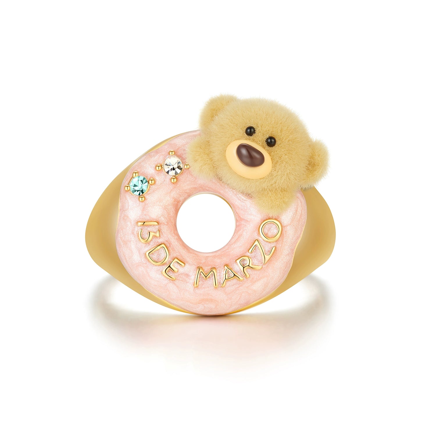 Pink Donut Teddy Ring