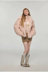 (Final Sale) Furry Long Collar Faux Fur Coat - CHINASQUAD