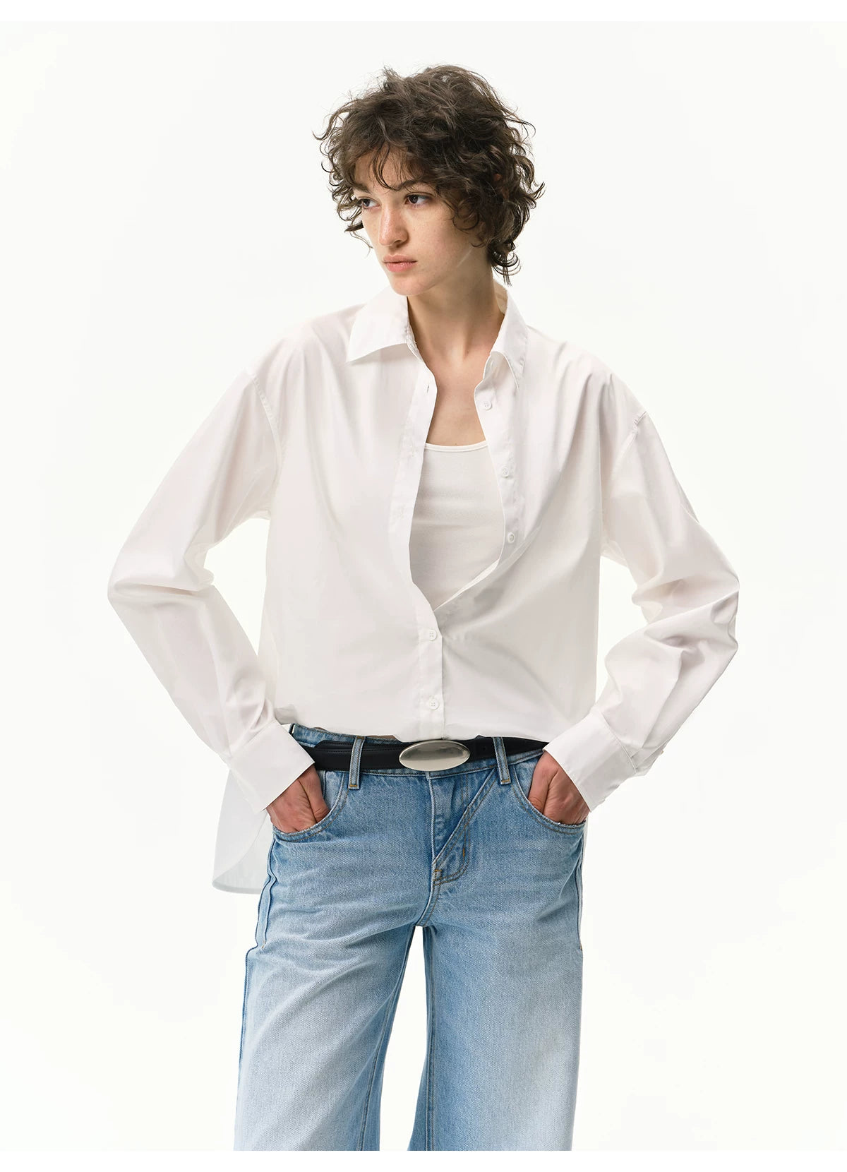 Lyocell Layered Two-Piece Shirt
