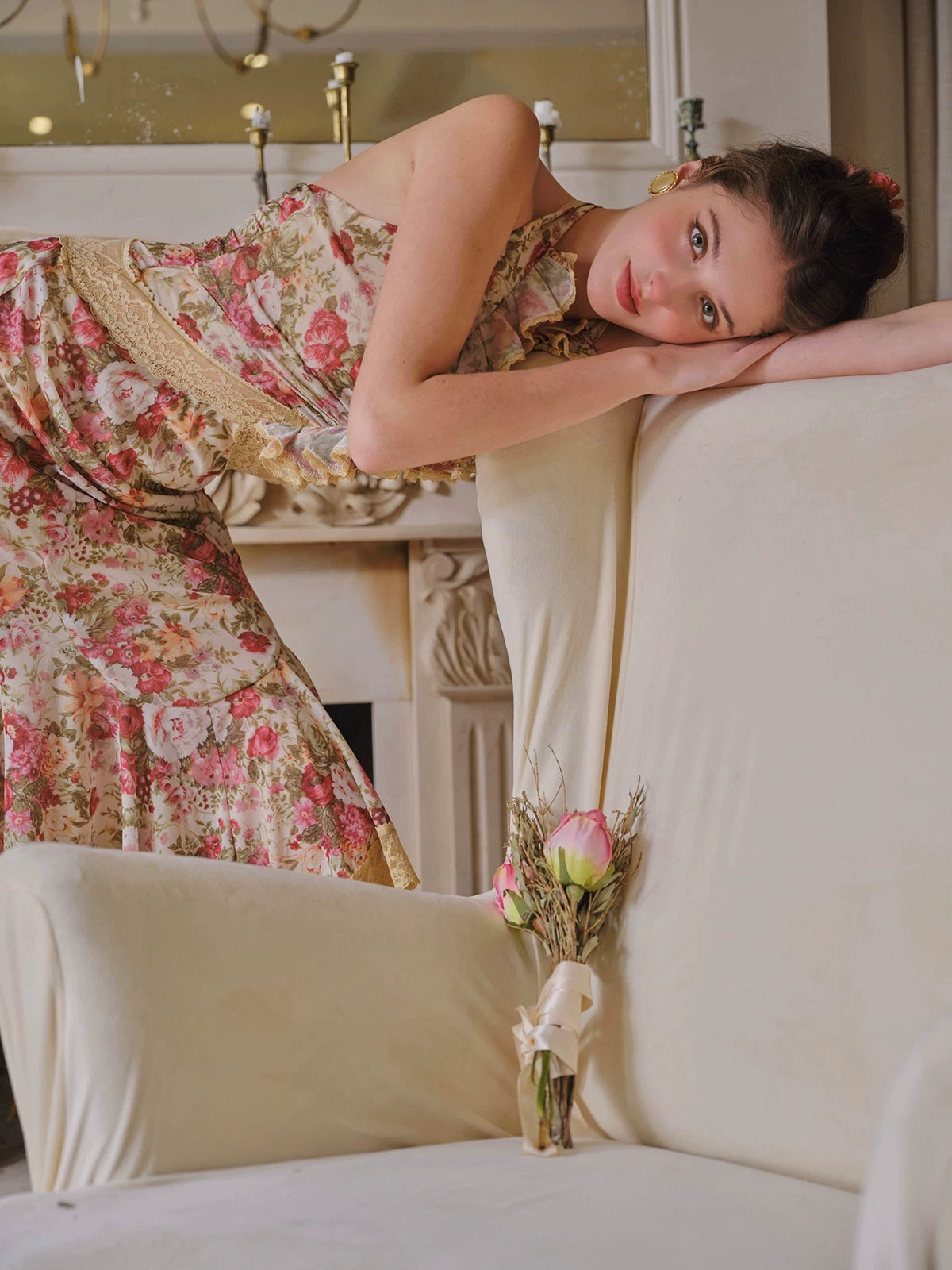 Flamenco Halter Mermaid Mesh Dress