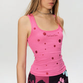 Glitter Polka Dot Ribbed Tank Top NeverMore