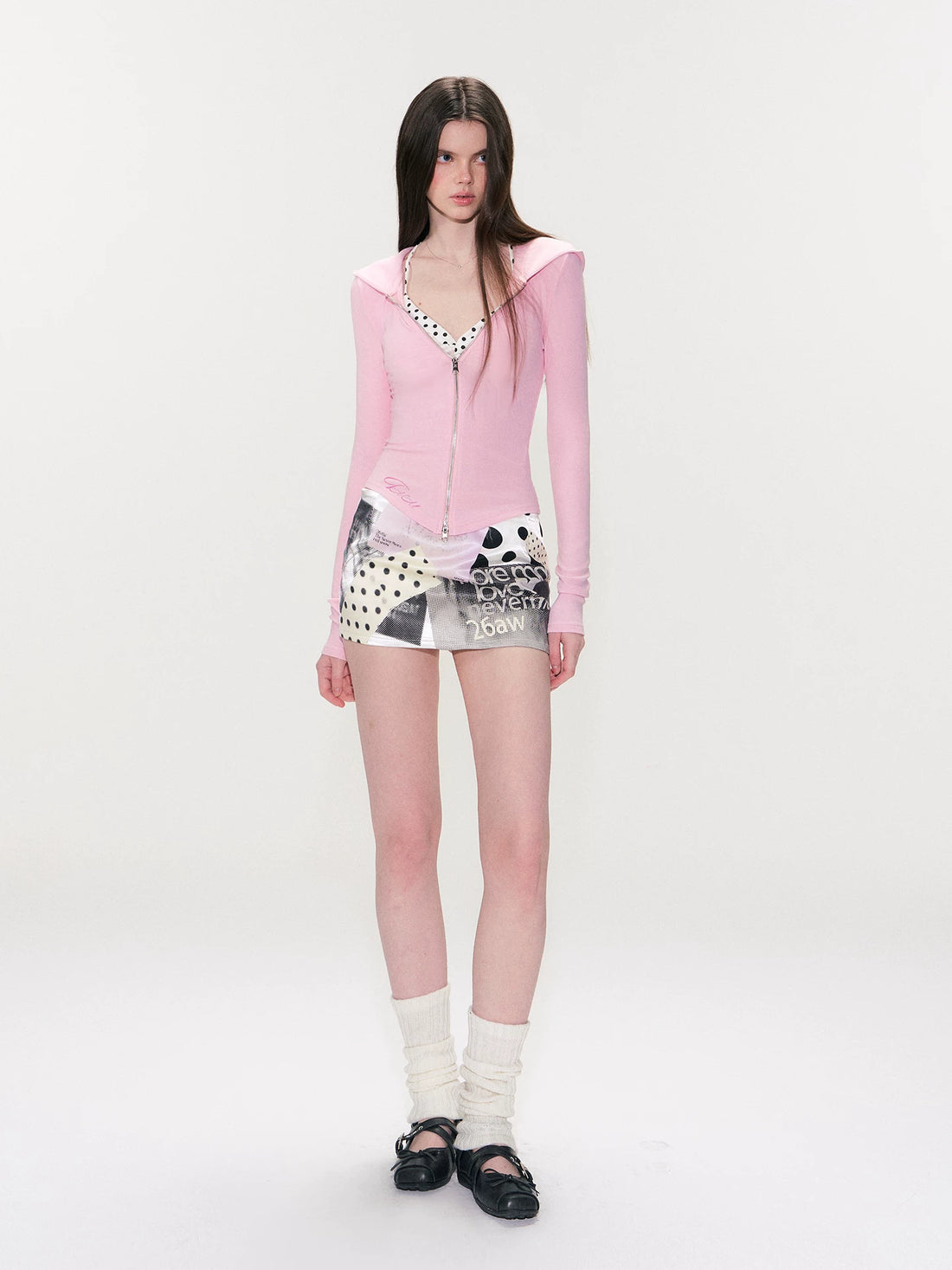 Sheer Pink Hooded Knit Hoodie