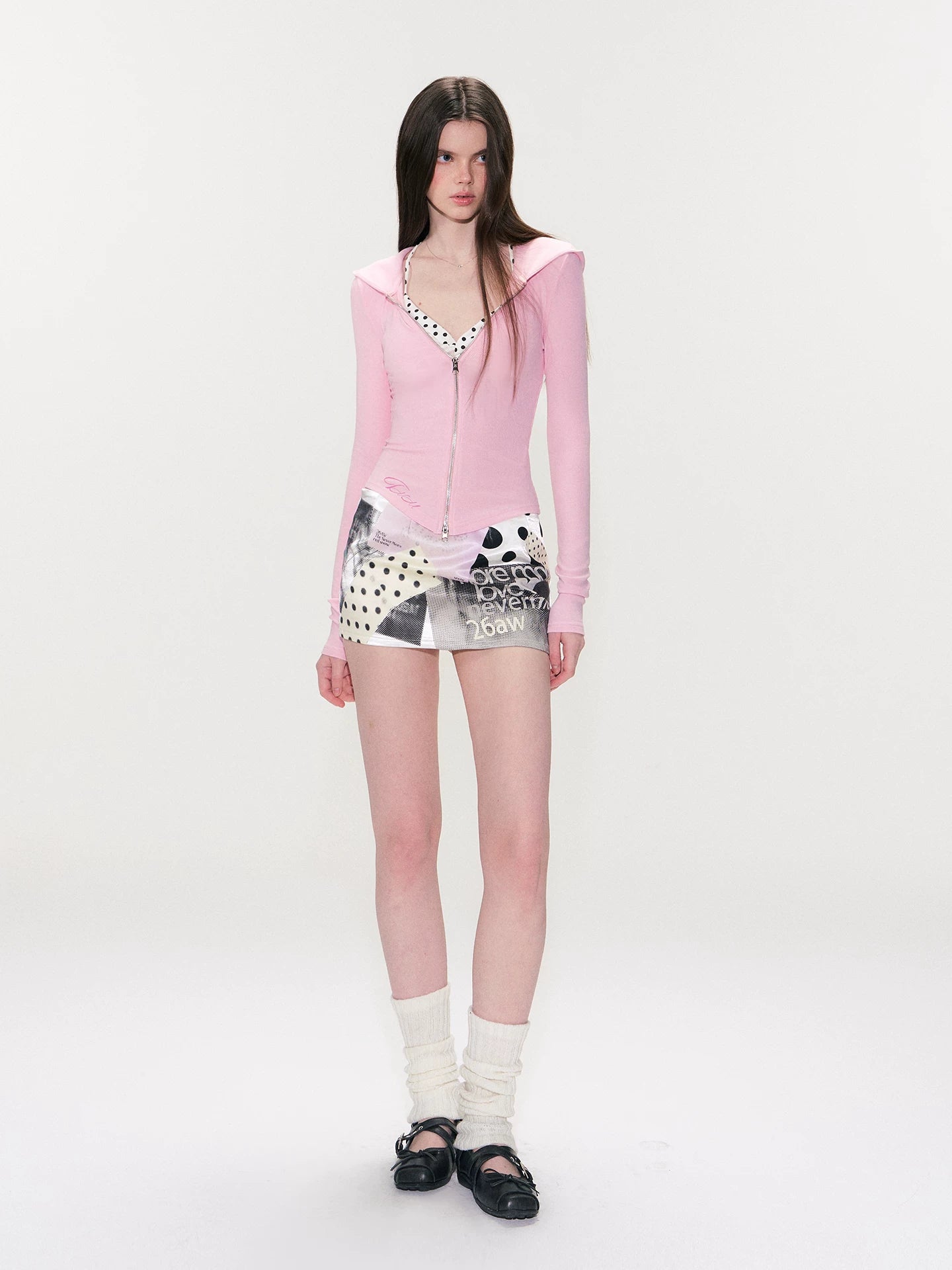 Sheer Pink Hooded Knit Hoodie