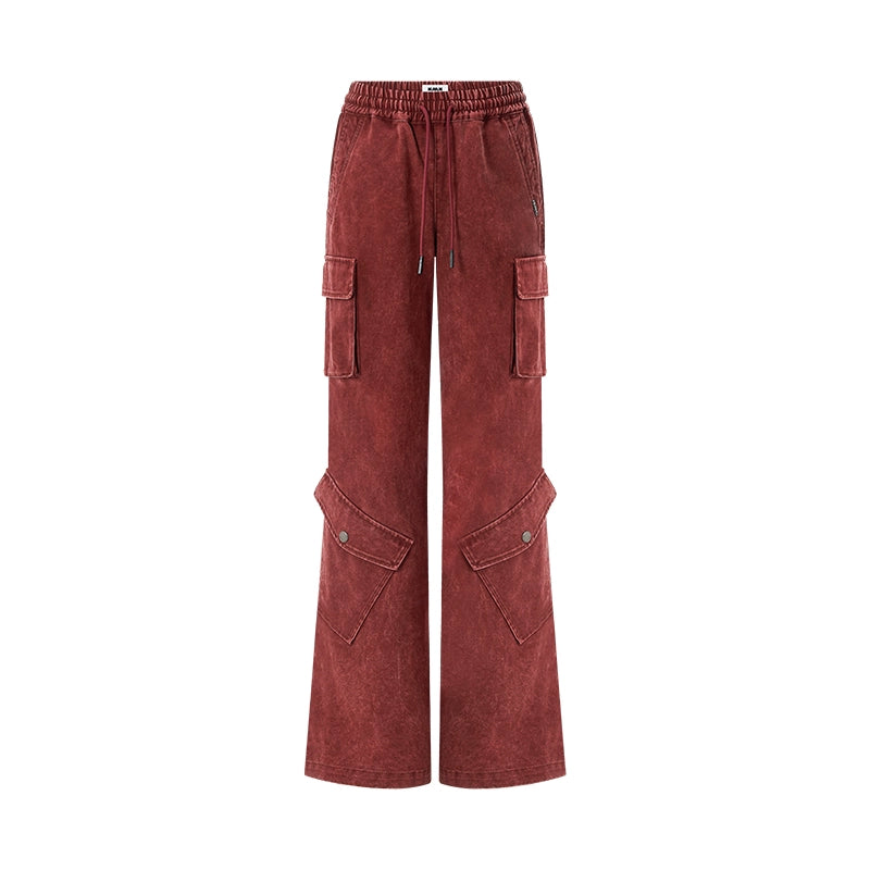 Bordeaux Red Vintage Cargo Pants