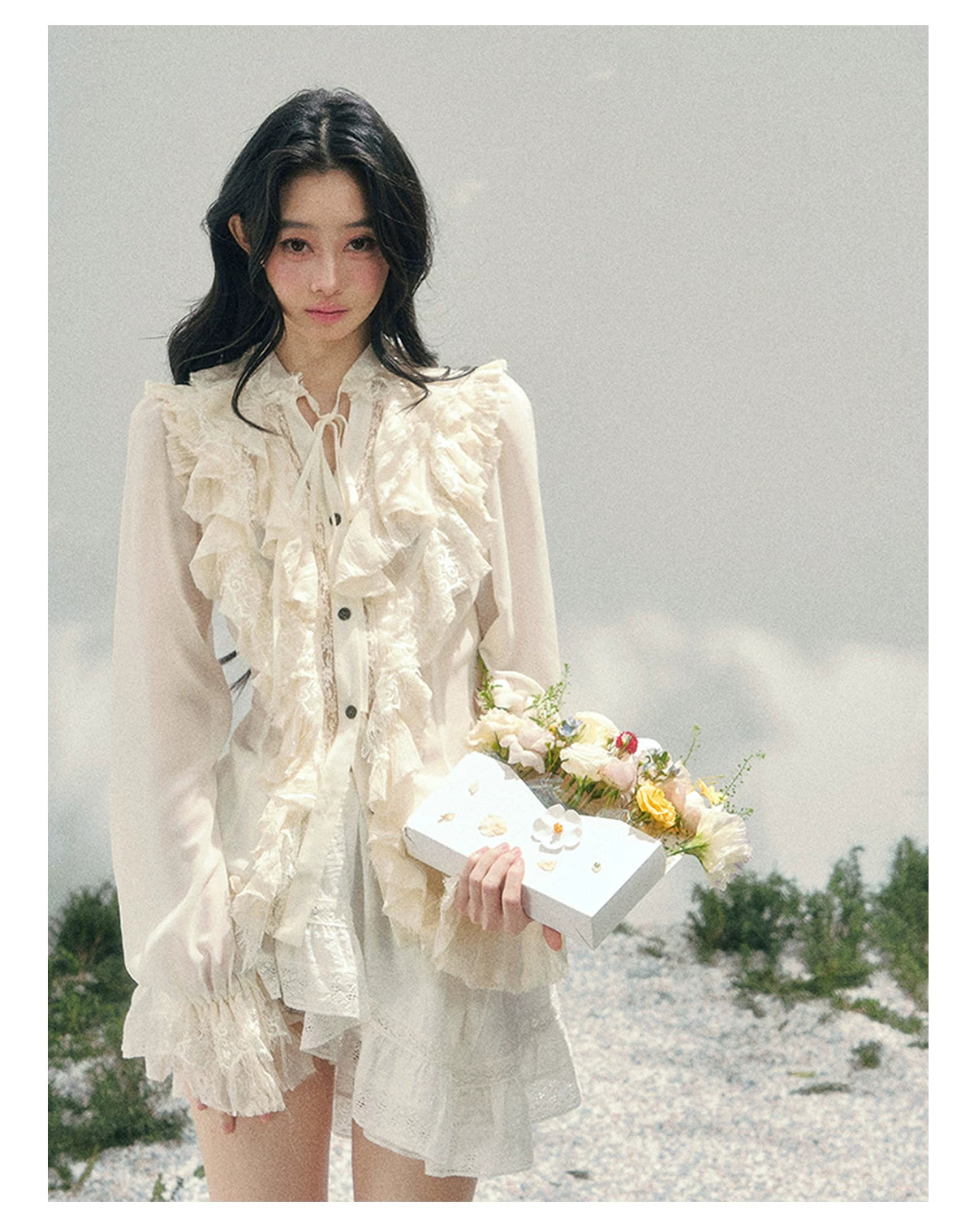 Vintage Lace Ruffle Shirt