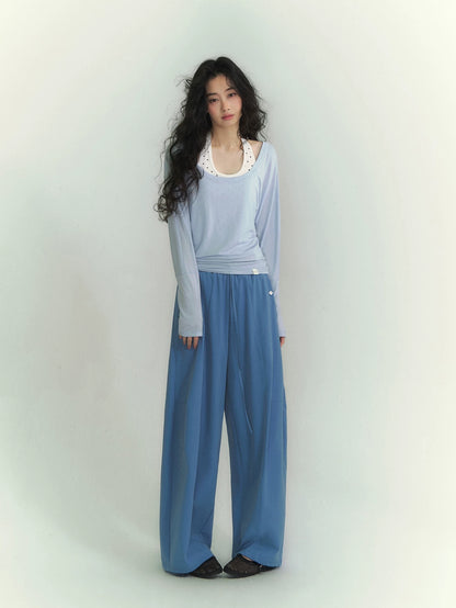 Airy Flow Wide-Leg Sculpted Pants