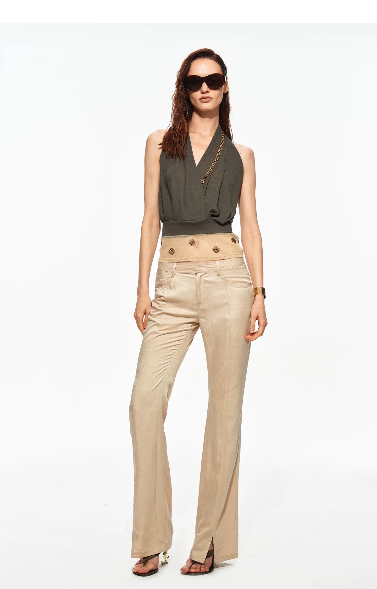 Acetate Beaded Halter Top