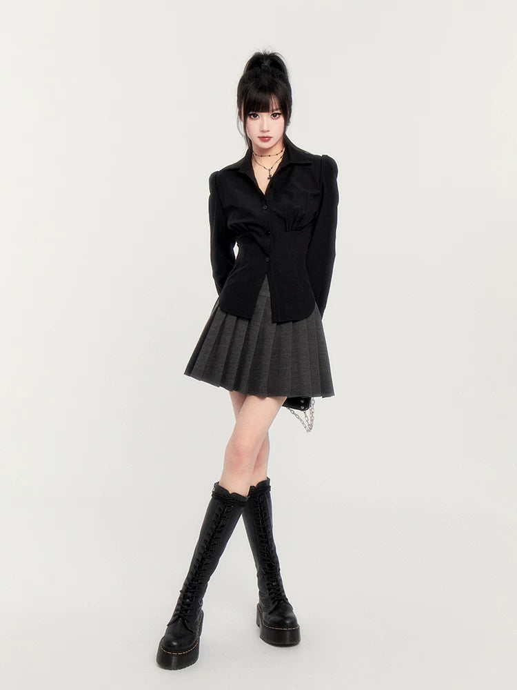 Waist-Cinching Long Sleeve Shirt