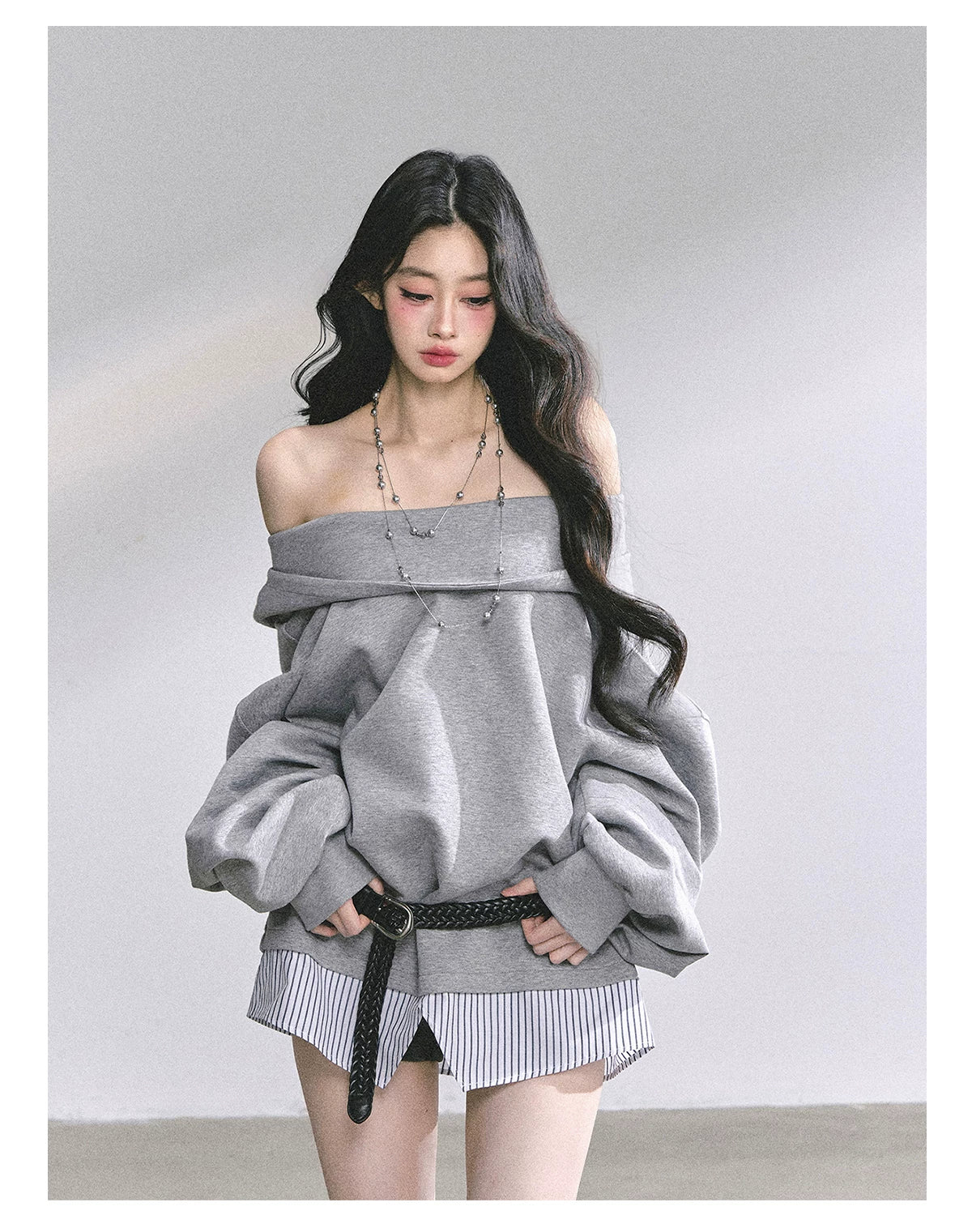 Two-Piece Oversized Hooded Sweatshirt