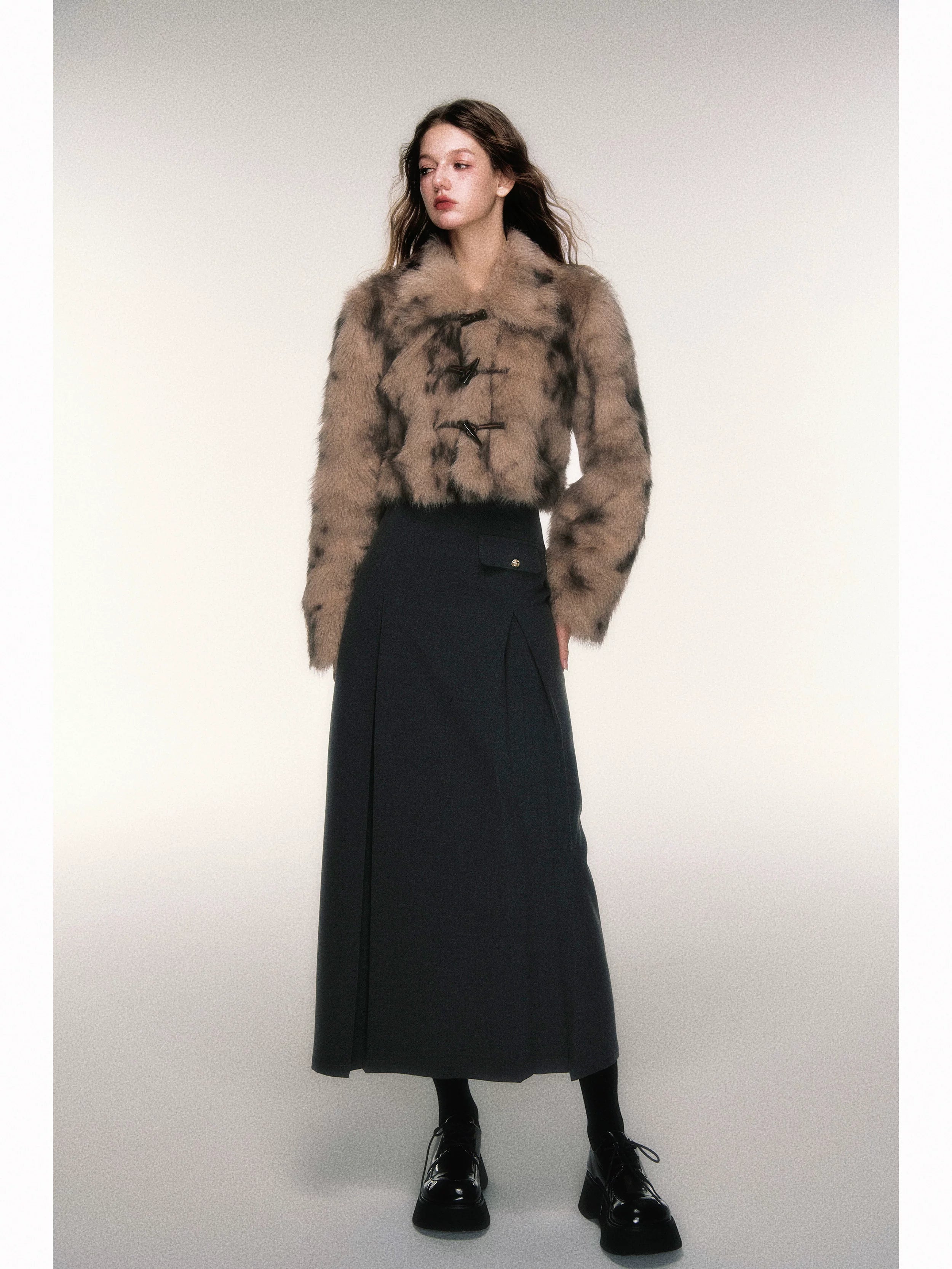 Sweet-Cool Leopard Faux Fur Cropped Jacket