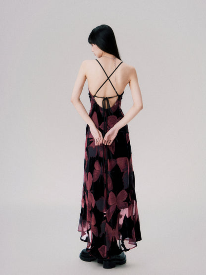Backless New Chinese Slip Maxi Dress