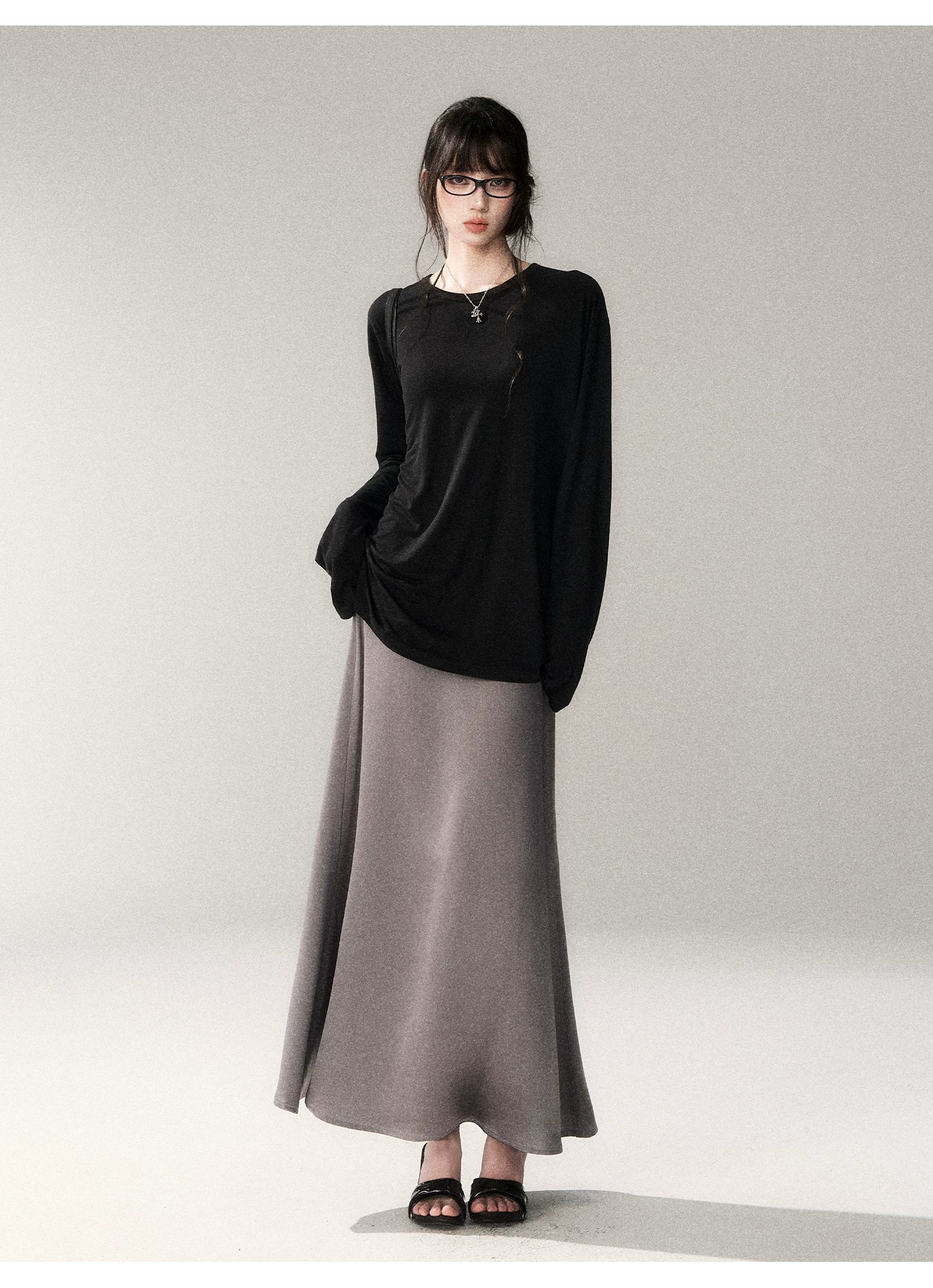Luxe Lyocell Linen Relaxed Long Sleeve Tee