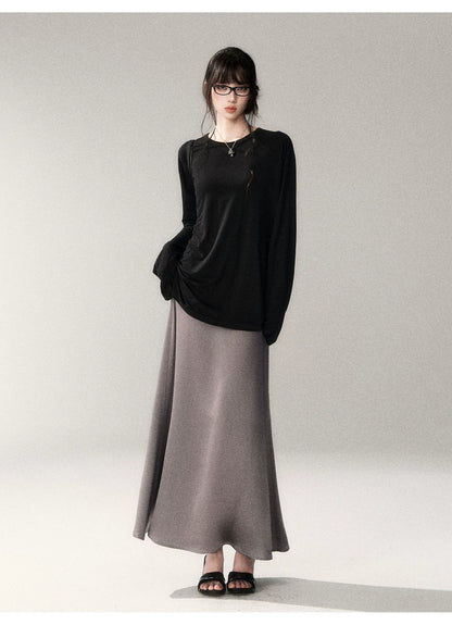 Luxe Lyocell Linen Relaxed Long Sleeve Tee