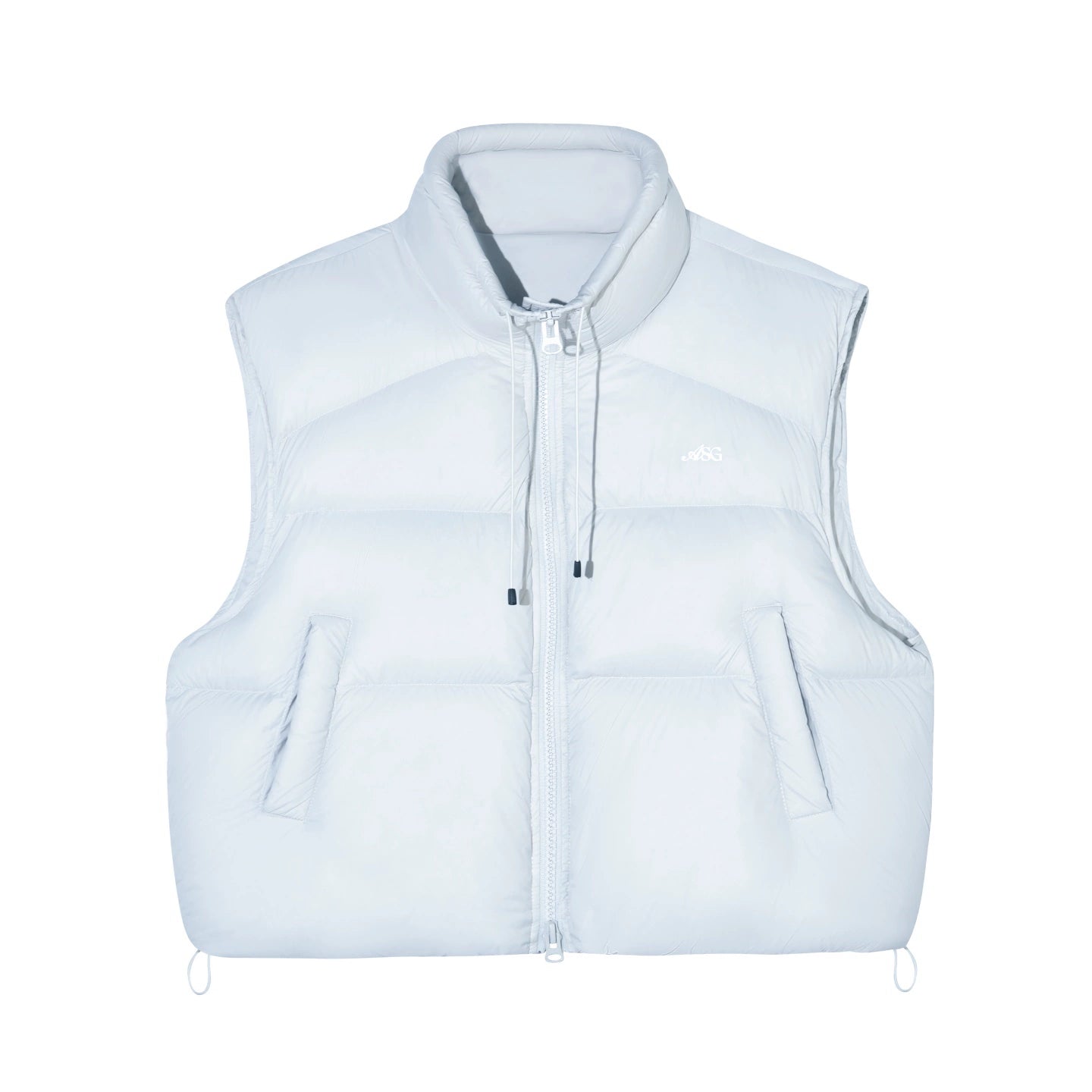 White Duck Down Puffer Stand-Collar Vest