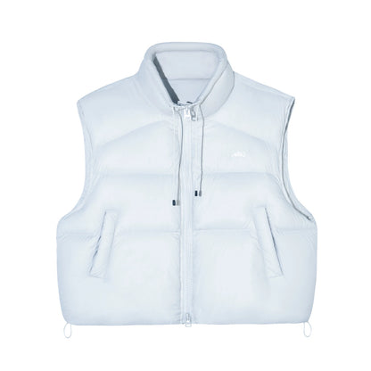 White Duck Down Puffer Stand-Collar Vest