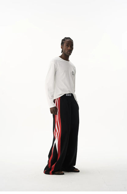 Double Waist Printed Street Sweatpants