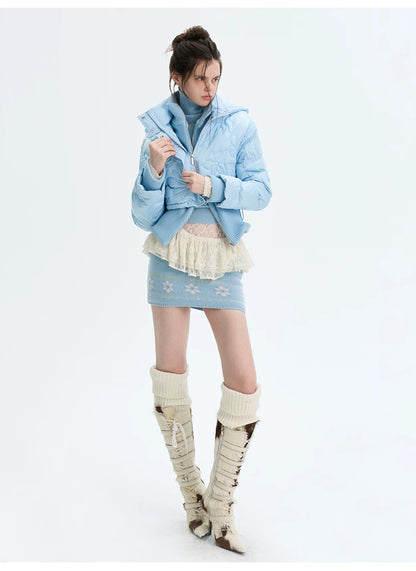 Quilted Embossed Short Down Jacket