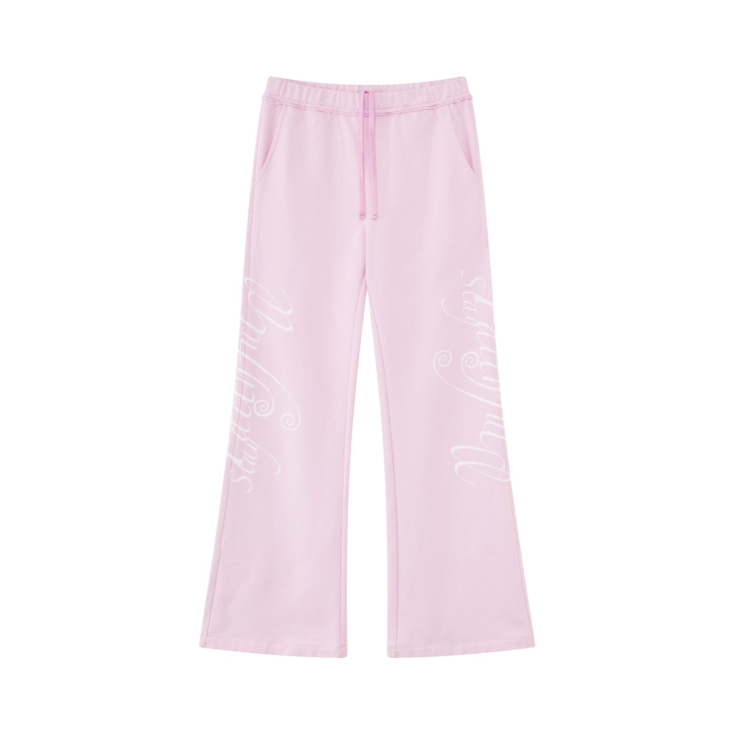 Rebel Script Print Relaxed Flared Sweatpants