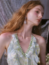 Light Green Rhinestone Chain Embellished Dress - CHINASQUAD