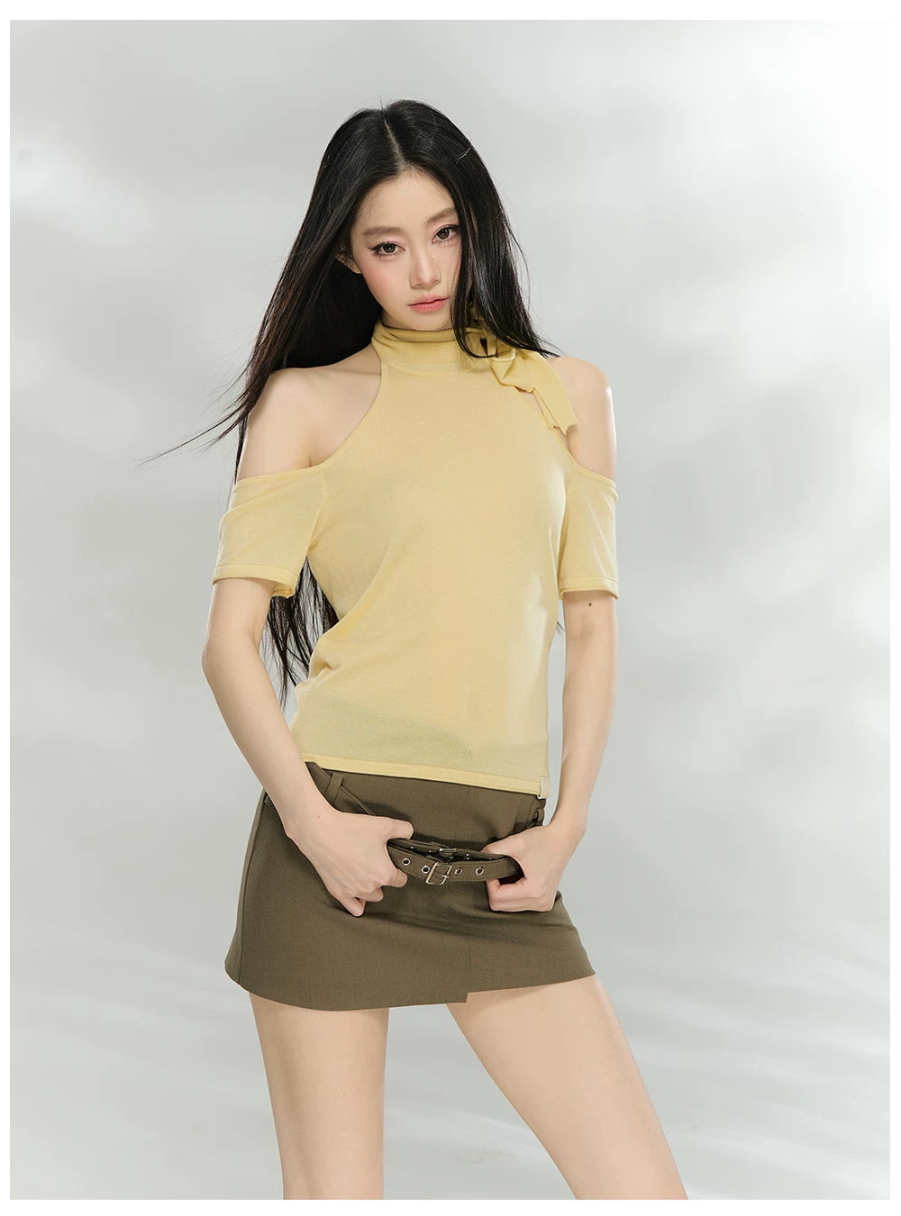 Asymmetric Tailored Mini Skirt