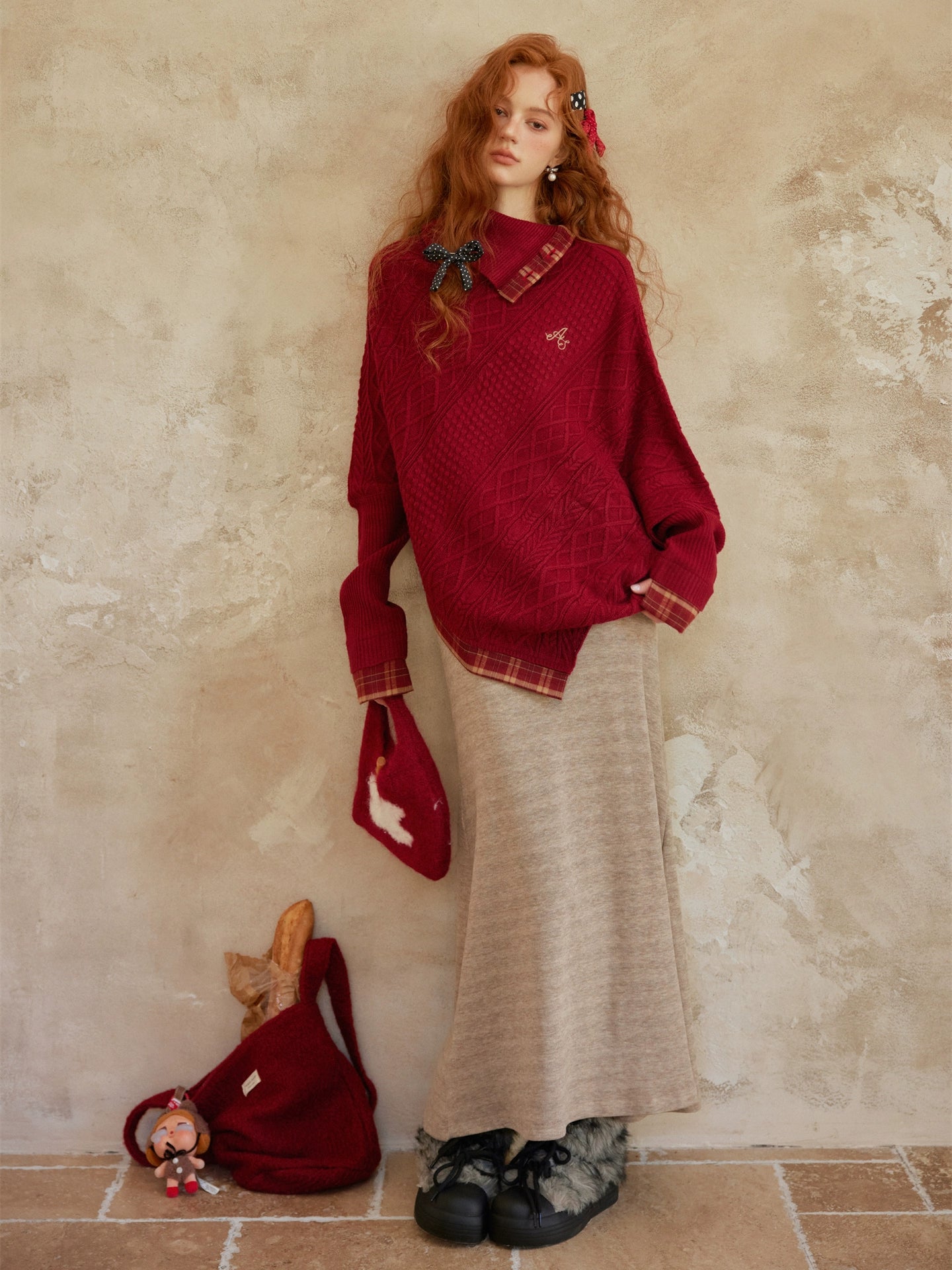 Fishtail Knit Midi Skirt