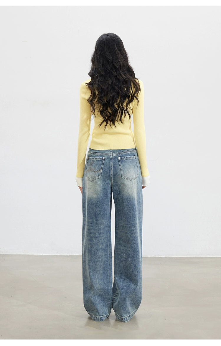 Contrast Faux-Layer T-shirt