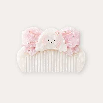 Acetate Bear &amp; Puppy Butterfly Comb