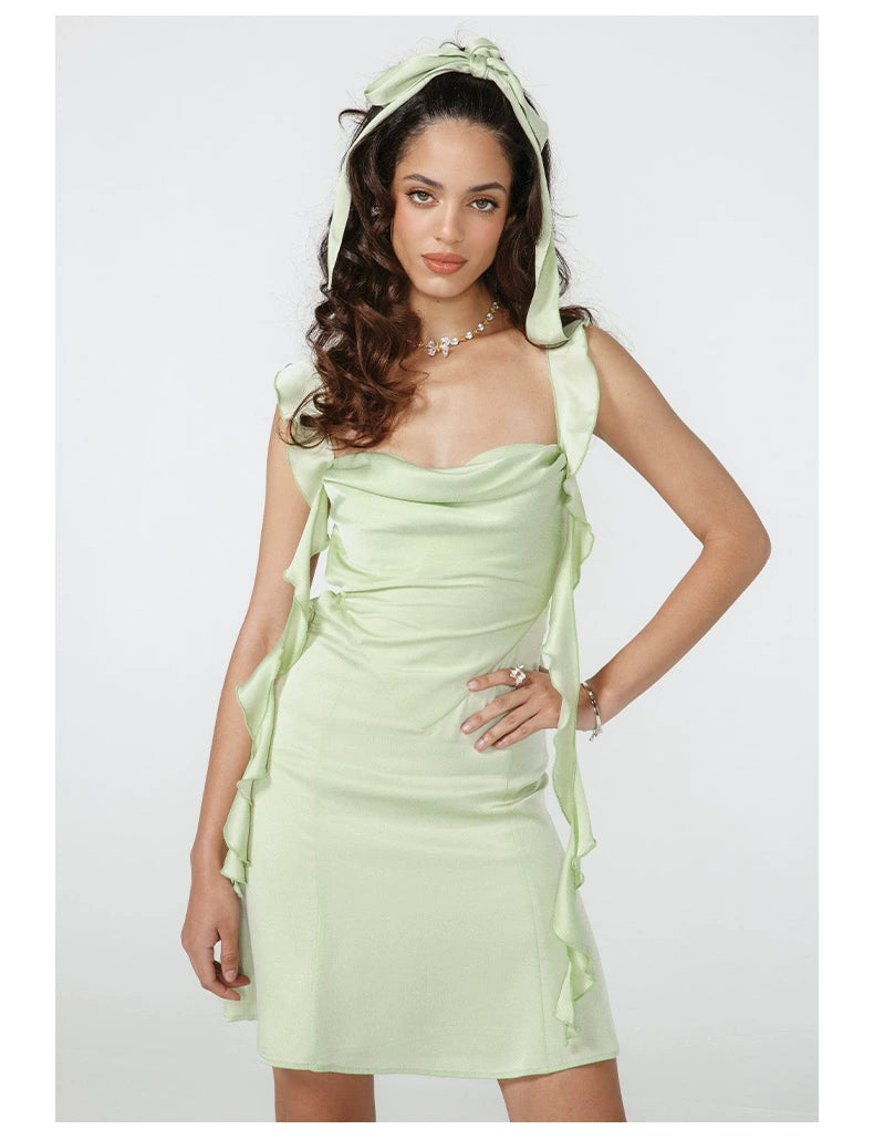 Satin Spaghetti Strap Dress - CHINASQUAD