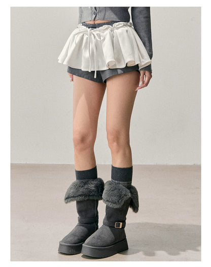 American-Style Puff A-Line Mini Skirt