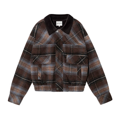 Maillard Vintage Plaid Wool-Blend Overshirt Jacket