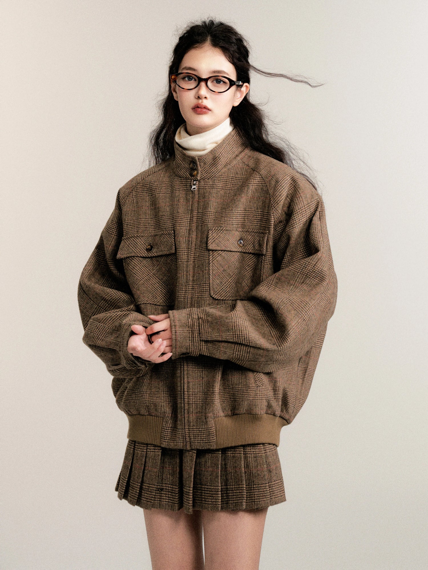 Vintage Collegiate Wool Jacket &amp; Mini Skirt Set