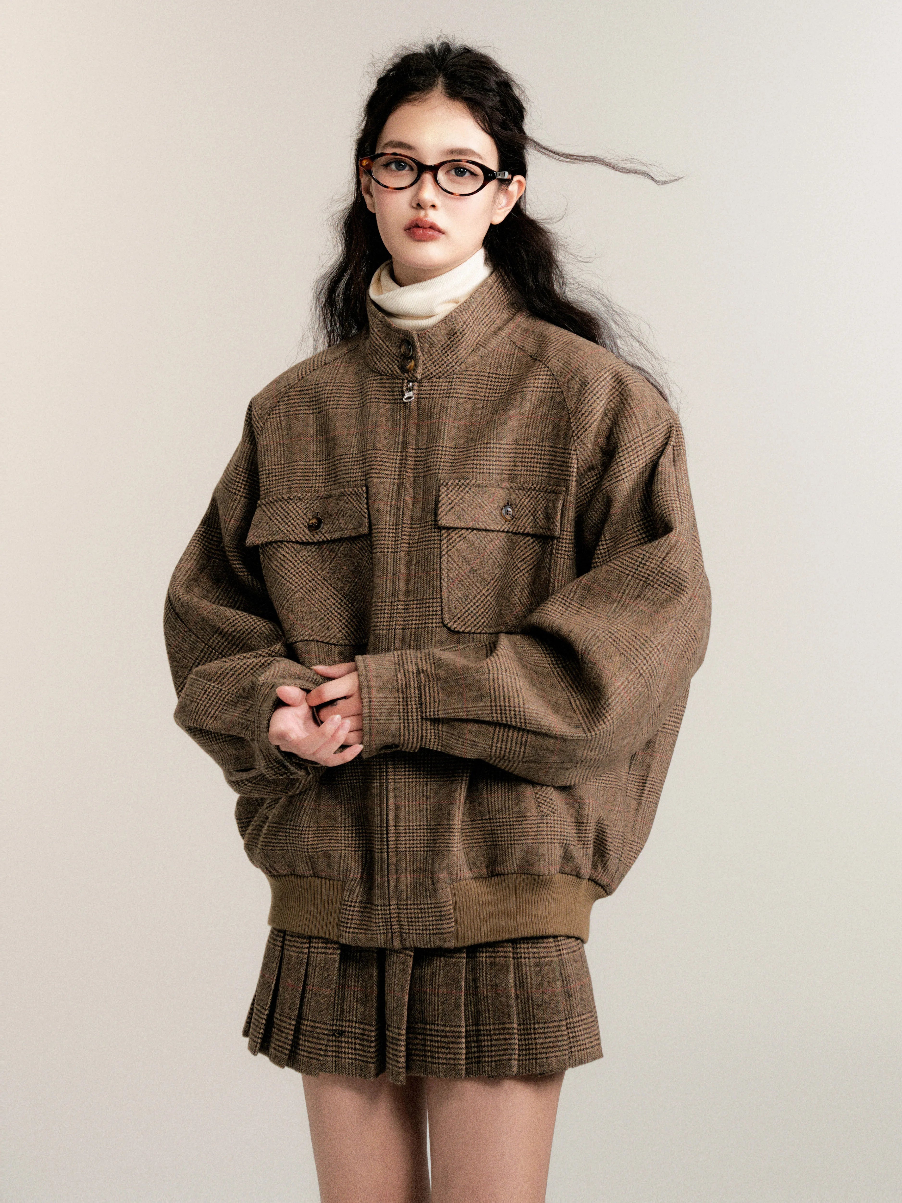 Vintage Collegiate Wool Jacket &amp; Mini Skirt Set